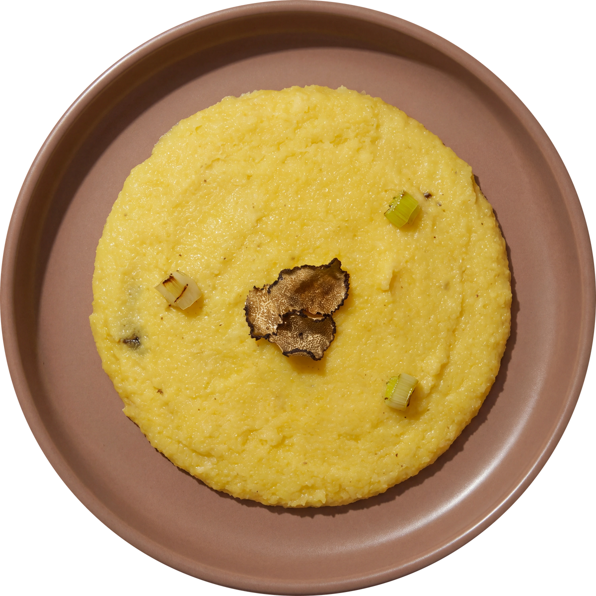 Polenta al Tartufo, piatto cotto visto dall’alto