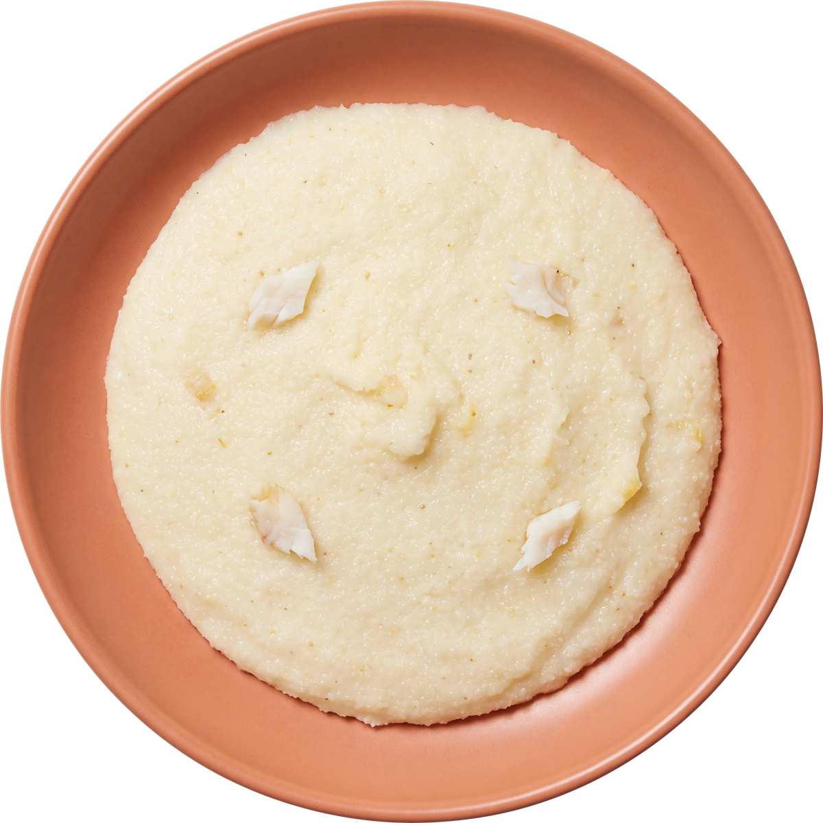 Polenta Bianca, piatto cotto visto dall’alto