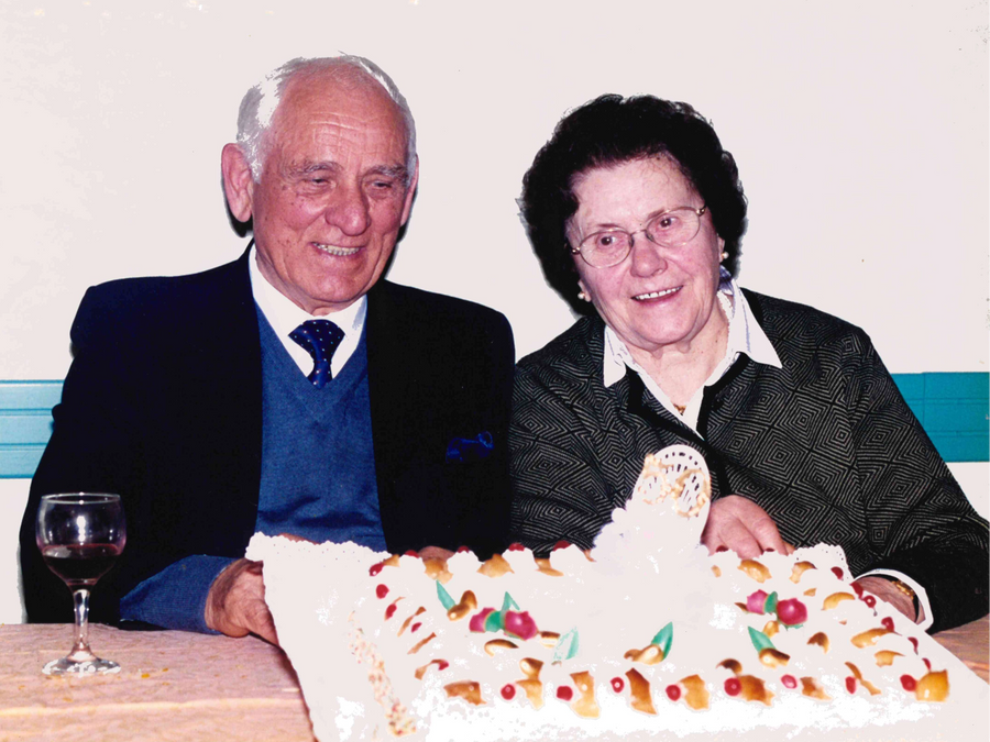 Nonno Ermes e Nonna Gina a tavola