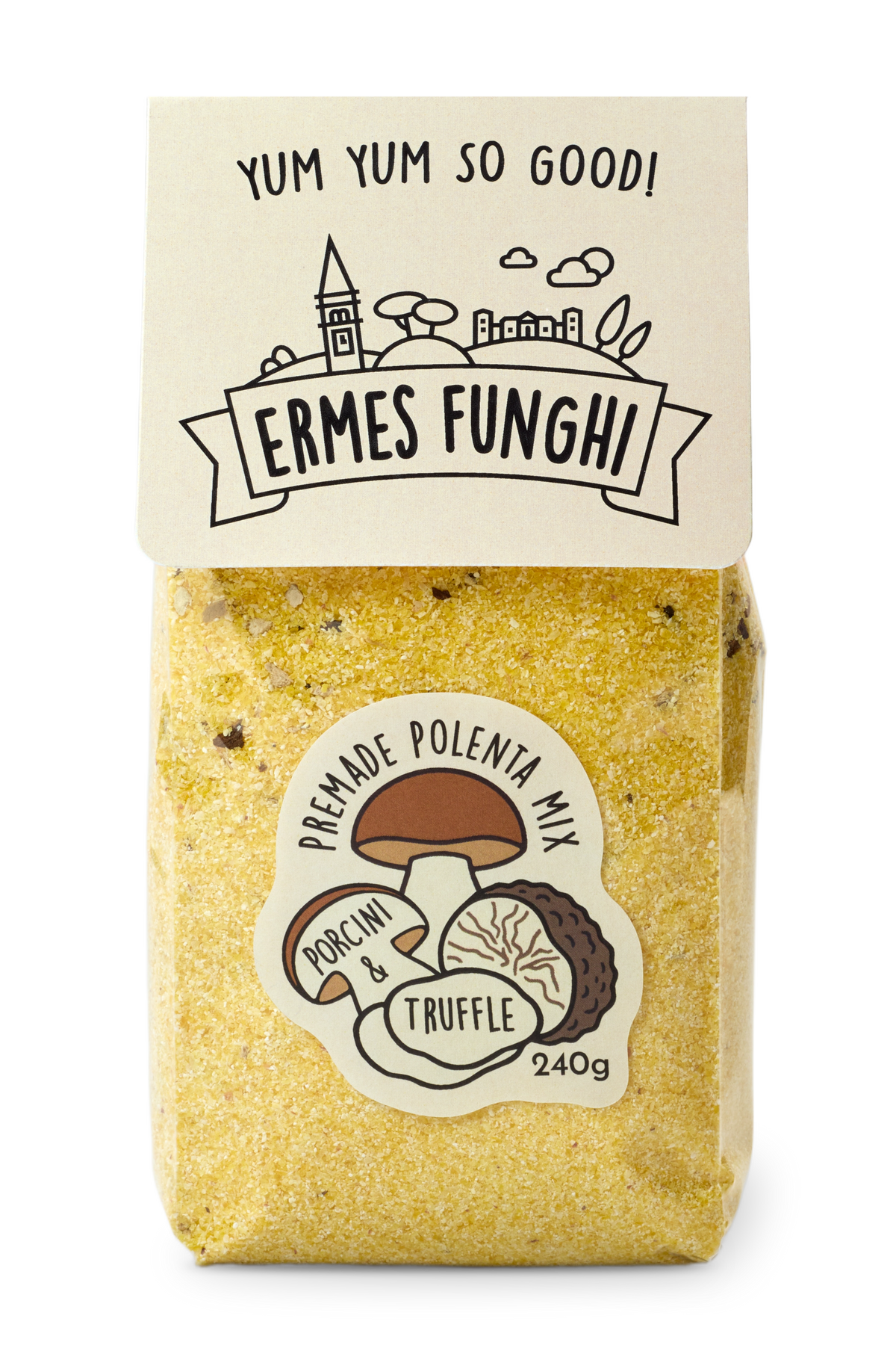 Polenta with Porcini & Truffle pouch by Ermes Funghi