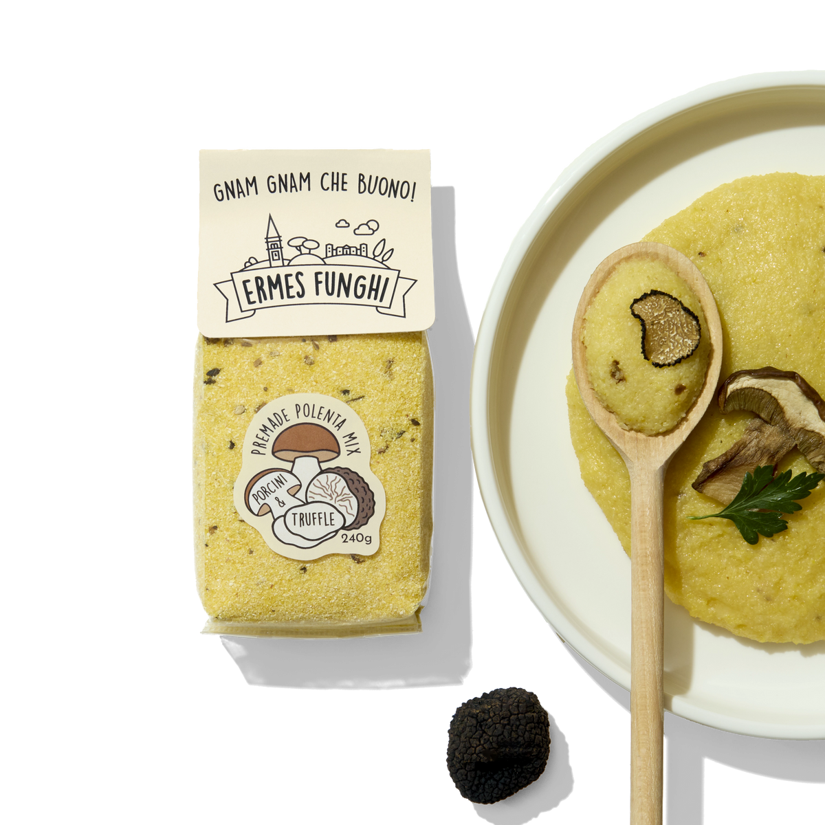 Polenta ai Porcini e Tartufo – ingredienti e piatto pronto
