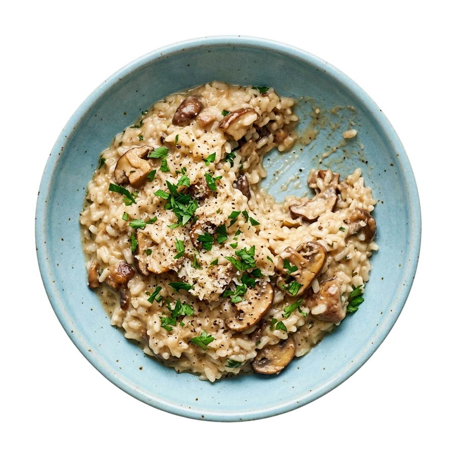 Un risotto cremoso ai funghi