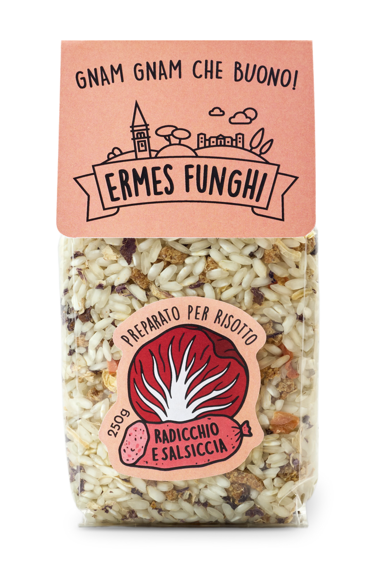 Confezione di Risotto al Radicchio e Salsiccia Ermes Funghi