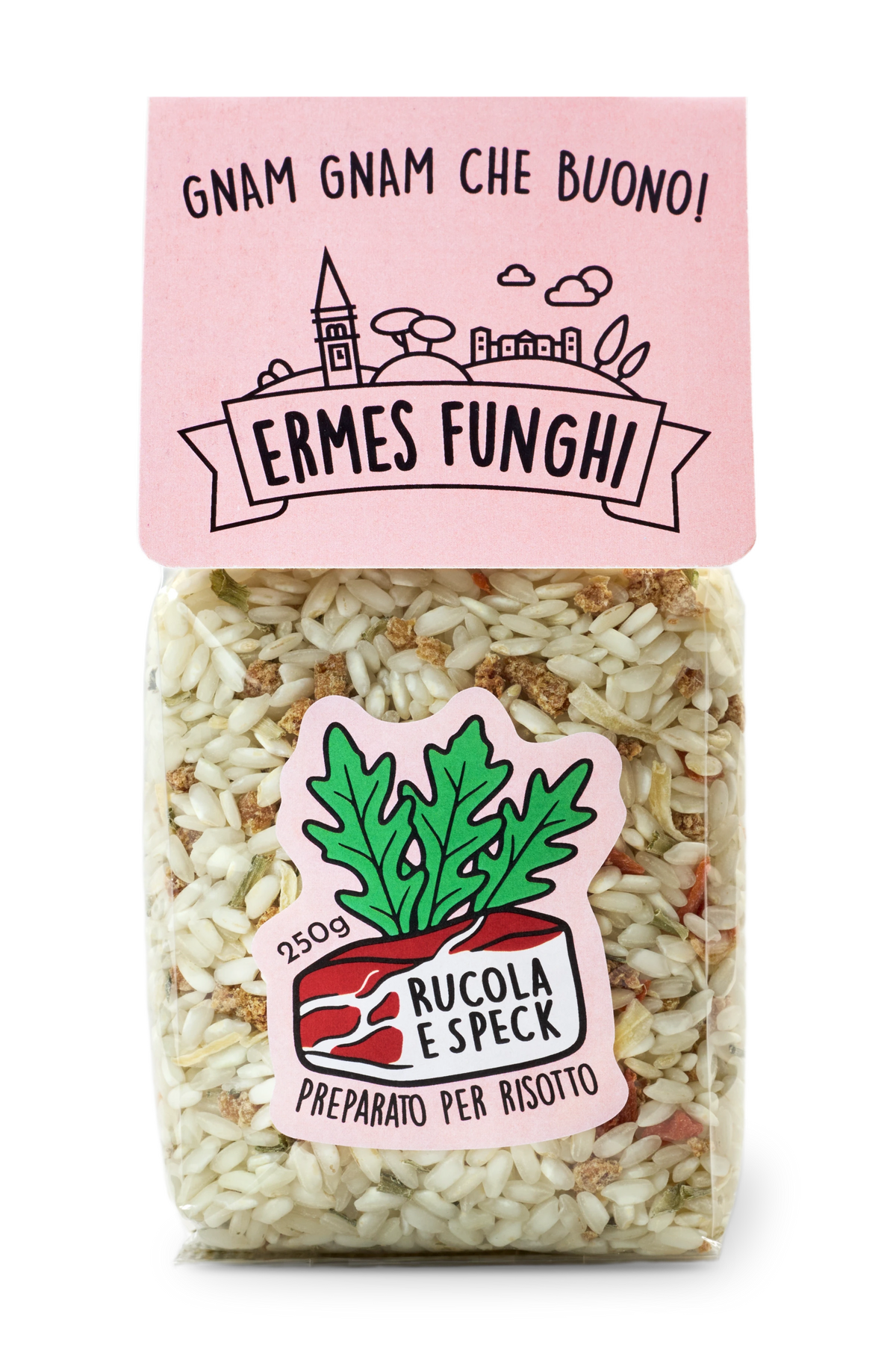 Confezione di Risotto alla Rucola e Speck Ermes Funghi